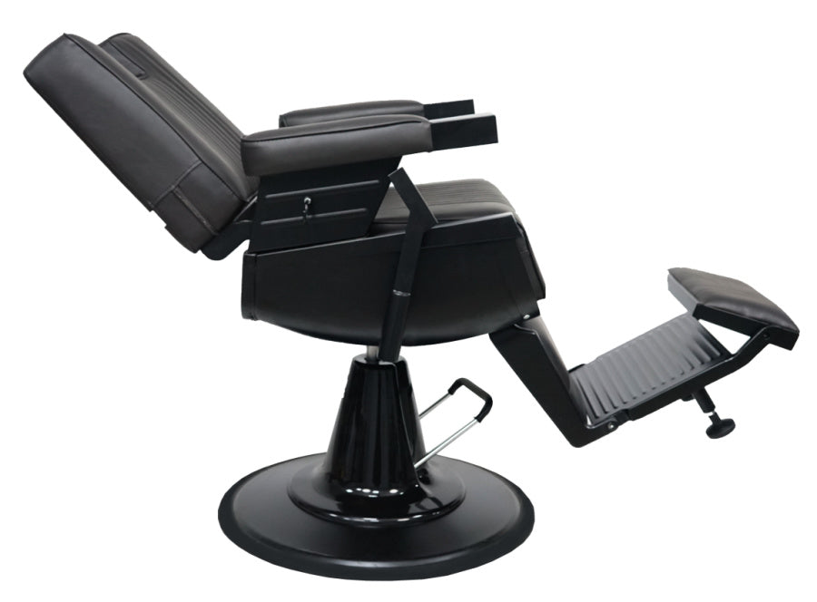 George Mens Barber / Lash & Brow Chair with Towel Holder & Clipper Hook - Black