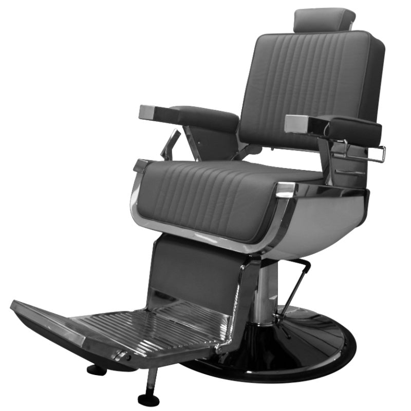 Oscar Black Barber Salon Furniture Chair with Pump - Grey