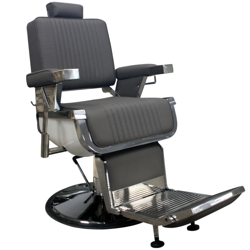 AURA Salon Furniture - Oscar Barber Salon Furniture Chair with Pump - Grey