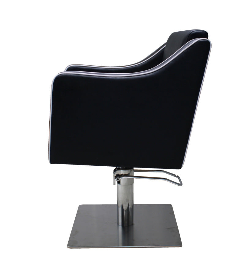 Anna Vinyl Hydraulic Hairdressing Styling Salon Furniture Chair Black with White Edging