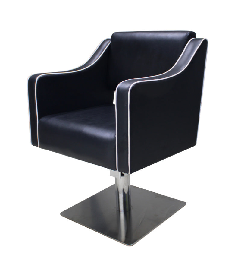 Anna Vinyl Hydraulic Hairdressing Styling Salon Furniture Chair Black with White Edging