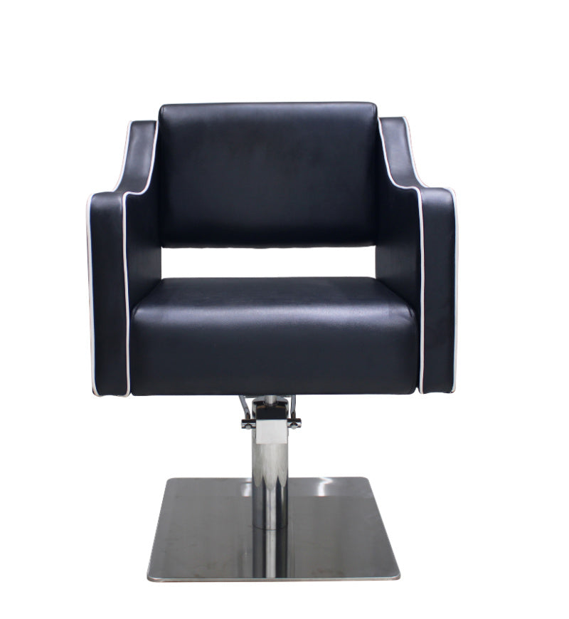 Anna Vinyl Hydraulic Hairdressing Styling Salon Furniture Chair Black with White Edging