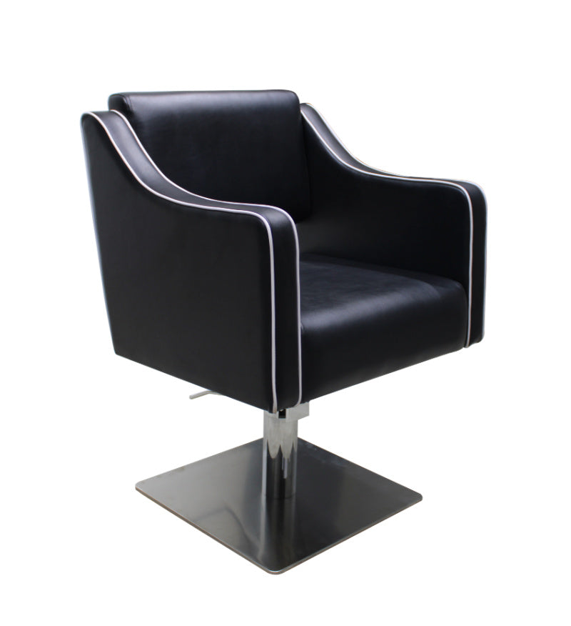 Anna Vinyl Hydraulic Hairdressing Styling Salon Furniture Chair Black with White Edging