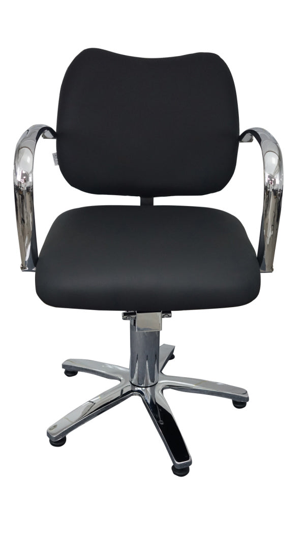 AURA Salon Furniture - Natalia Black Vinyl Hairdressing Styling Salon Furniture Chair Black/Grey