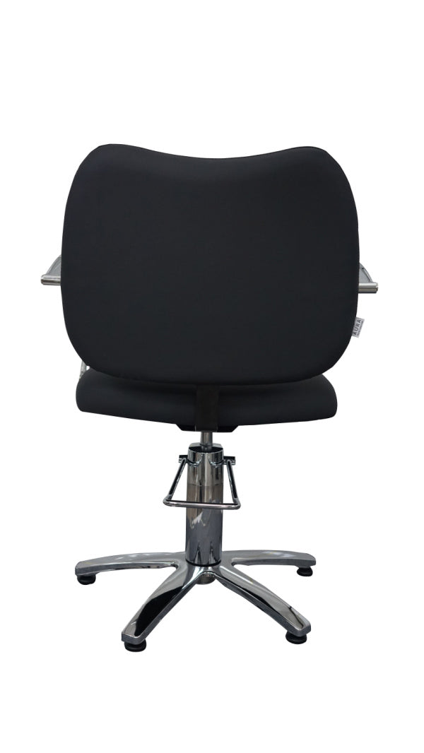 AURA Salon Furniture - Natalia Black Vinyl Hairdressing Styling Salon Furniture Chair Black/Grey