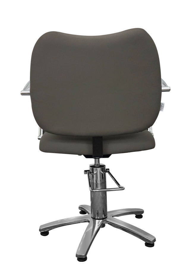 AURA Salon Furniture - Natalia Black Vinyl Hairdressing Styling Salon Furniture Chair Black/Grey