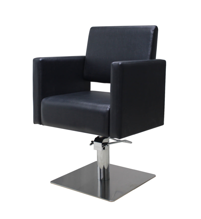 AURA Salon Furniture - Archie Square Base Hairdressing Styling Chair Black/Grey