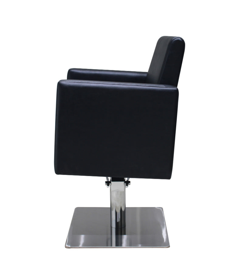 AURA Salon Furniture - Archie Square Base Hairdressing Styling Chair Black/Grey