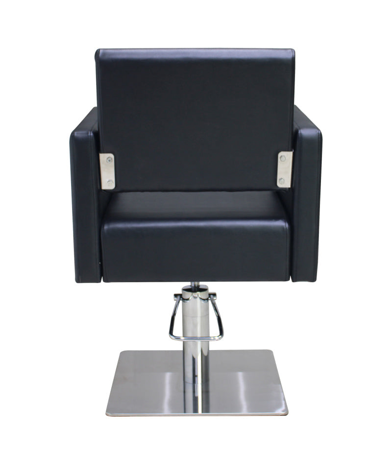 AURA Salon Furniture - Archie Square Base Hairdressing Styling Chair Black/Grey