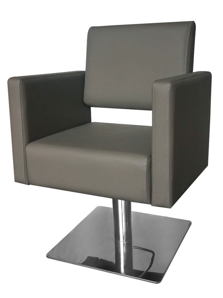 AURA Salon Furniture - Archie Square Base Hairdressing Styling Chair Black/Grey