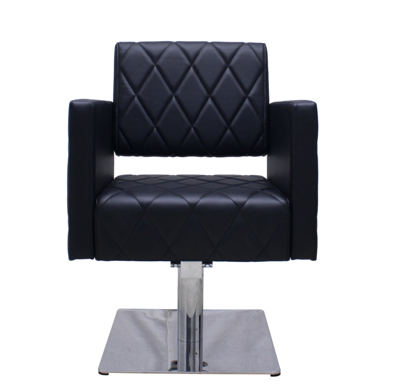 Kylie Luxury Square Base Hairdressing Salon Furniture Chair - Grey/Black