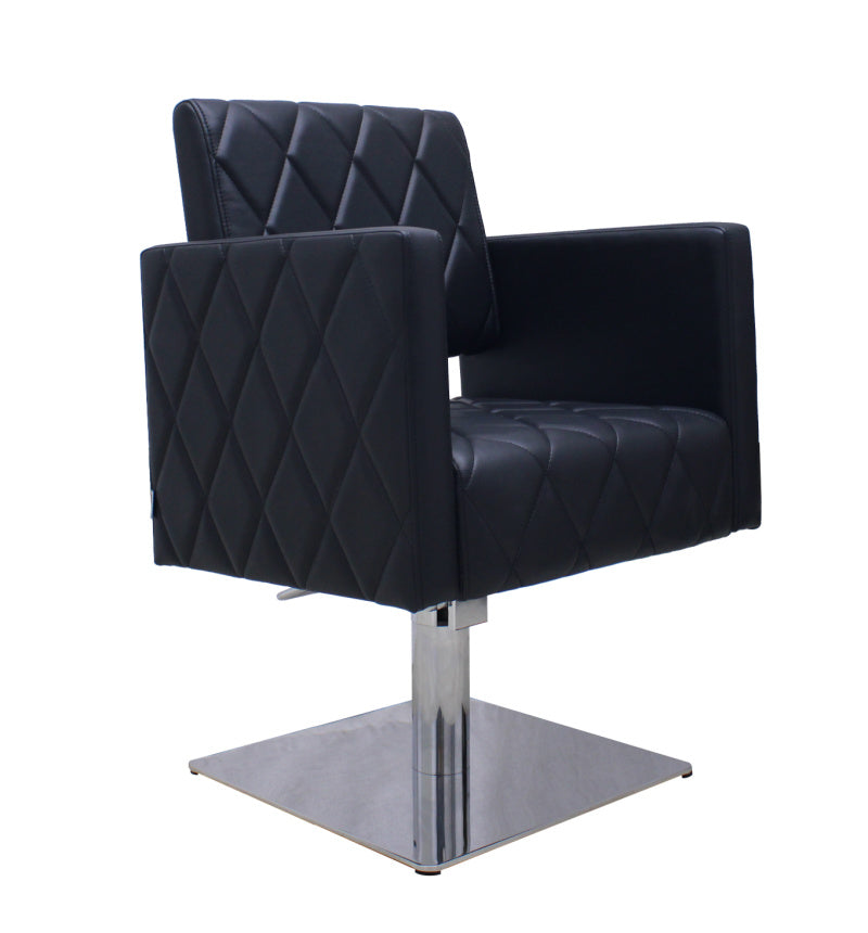 Kylie Luxury Square Base Hairdressing Salon Furniture Chair - Grey/Black