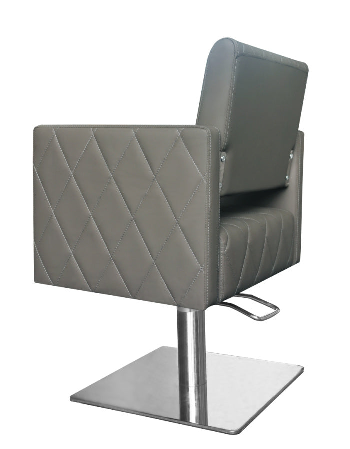 Kylie Luxury Square Base Hairdressing Salon Furniture Chair - Grey/Black