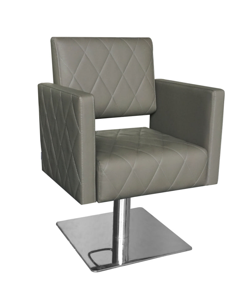 Kylie Luxury Square Base Hairdressing Salon Furniture Chair - Grey/Black