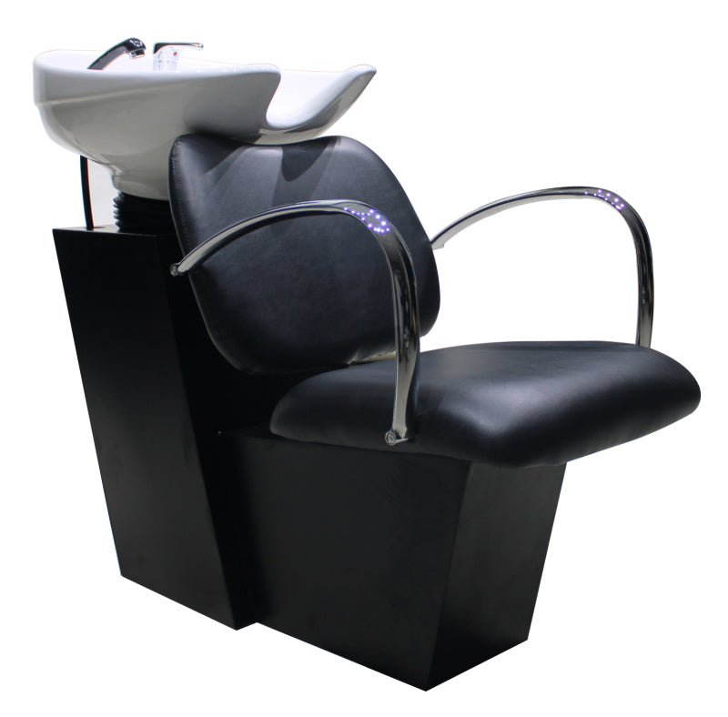 AURA Salon Furniture - Natalia Hair Wash Station with Salon Furniture Chair Black/Grey