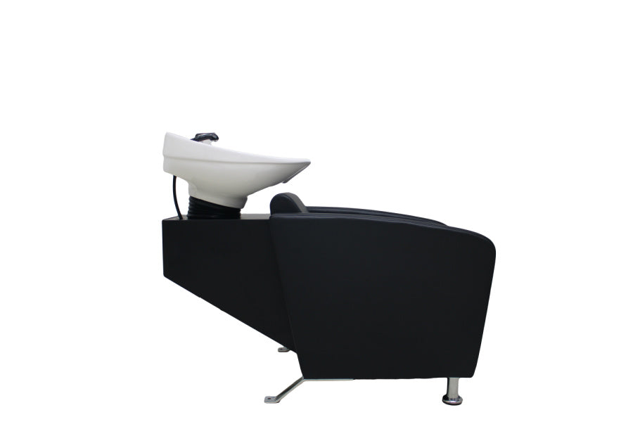 AURA Salon Furniture -  Archie Smart Vinyl Hairdressing / Barber Shop Wash Station Black/Grey