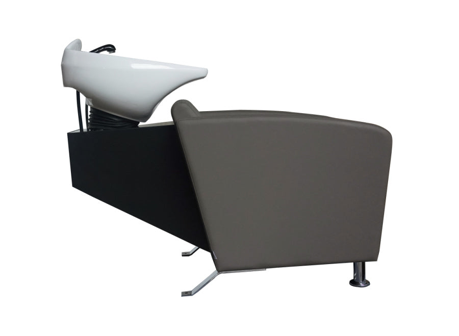 AURA Salon Furniture -  Archie Smart Vinyl Hairdressing / Barber Shop Wash Station Black/Grey