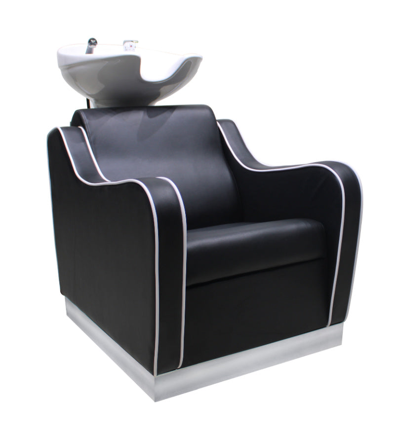 AURA Salon Furniture - Anna Sleek Black Vinyl Hairdressing / Barber Shop Wash Station