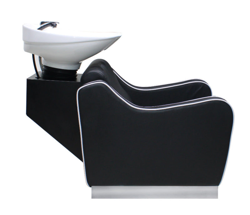 Anna Sleek Black Vinyl Hairdressing / Barber Shop Wash Station