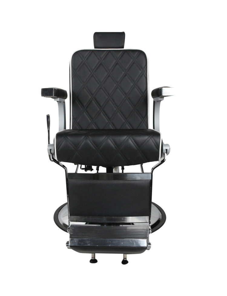 Chrysler Barber Chair Black with White Piping