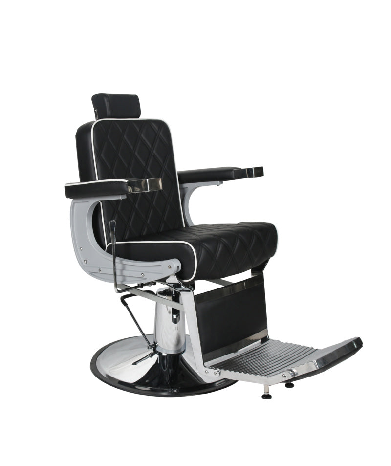 Chrysler Barber Chair Black with White Piping