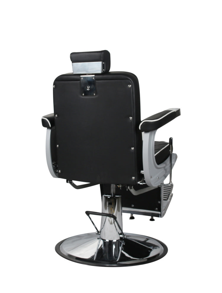 Chrysler Barber Chair Black with White Piping