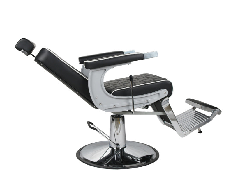 Chrysler Barber Chair Black with White Piping