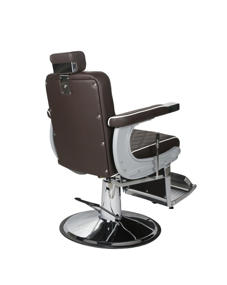 Chrysler Barber Chair Brown with White Piping