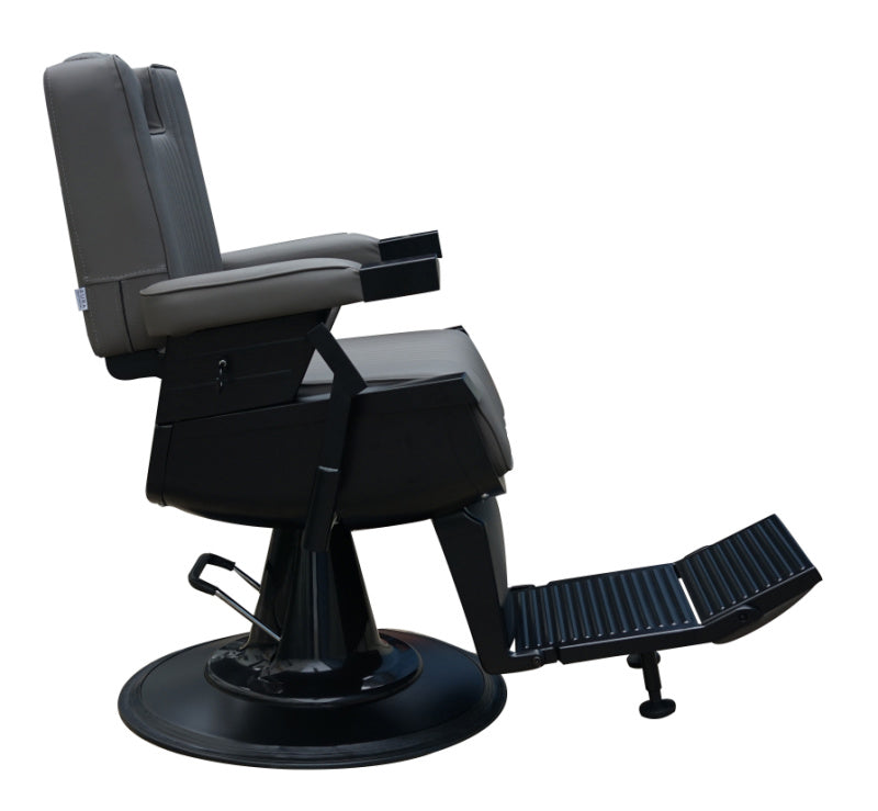 George Mens Barber / Lash & Brow Chair with Towel Holder & Clipper Hook - Grey