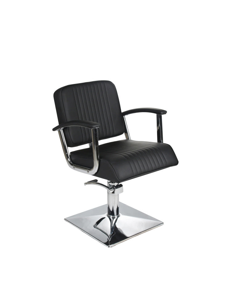 Madison Styling Chair Black with Black Piping and Square Base