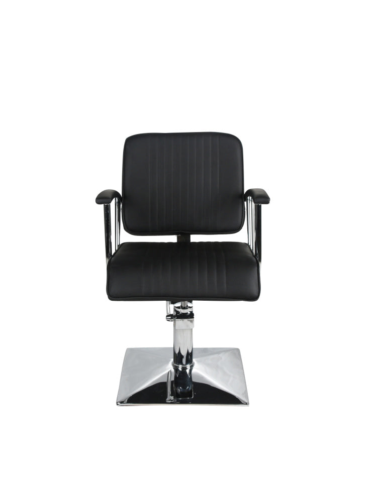 Madison Styling Chair Black with Black Piping and Square Base